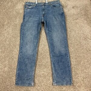 Levis 511 Jeans Mens 36x32 Medium Wash Blue Straight Leg 5 Pocket Denim EUC